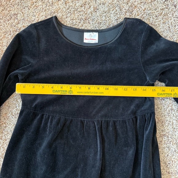 Hanna Andersson Girls Black Velvet Tiered Dress Size 130 / 8 - Picture 5 of 10